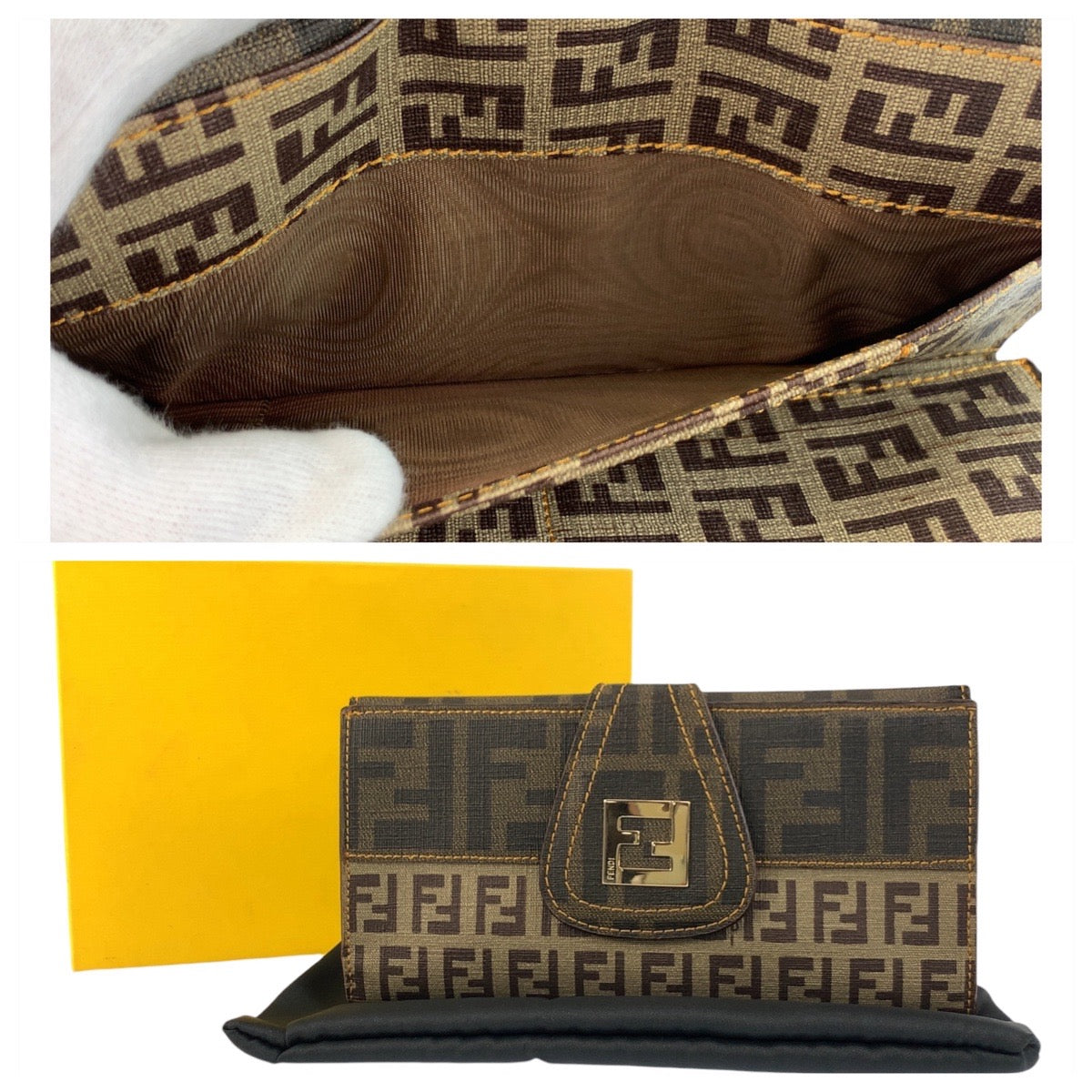 20926
FENDI フェンディ ズッカ ズッキーノ ブラウン ゴールド金具 PVC 8M0032 長財布 ロングウォレット レディース A28