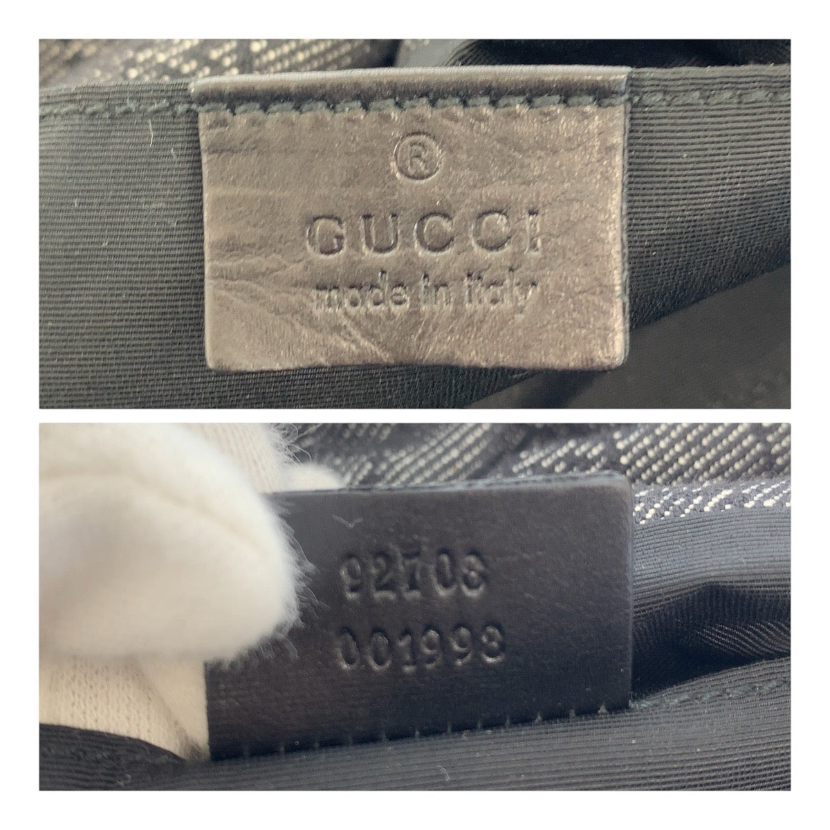 20928
GUCCI グッチ バンブー ブラック 黒 ゴールド金具 GGキャンバス 92708 ハンドバッグ ショルダーバッグ レディース A42