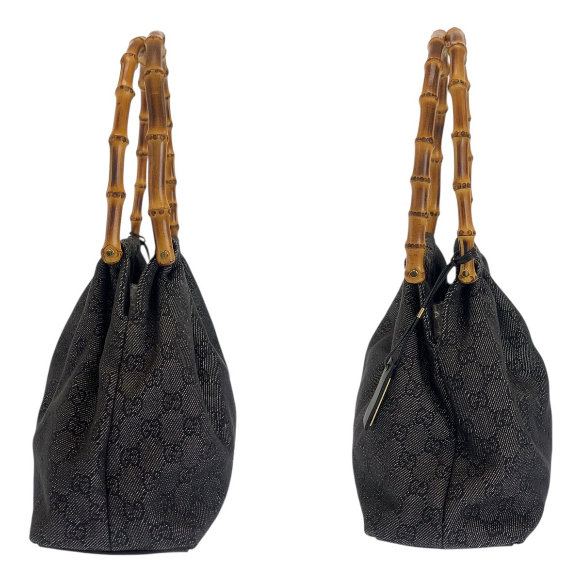 20928
GUCCI グッチ バンブー ブラック 黒 ゴールド金具 GGキャンバス 92708 ハンドバッグ ショルダーバッグ レディース A42