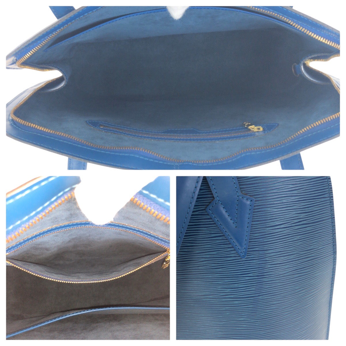 20934
LOUIS VUITTON ルイヴィトン エピ リュサック トレドブルー ゴールド金具 レザー M52285 トートバッグ ショルダーバッグ レディース ABP