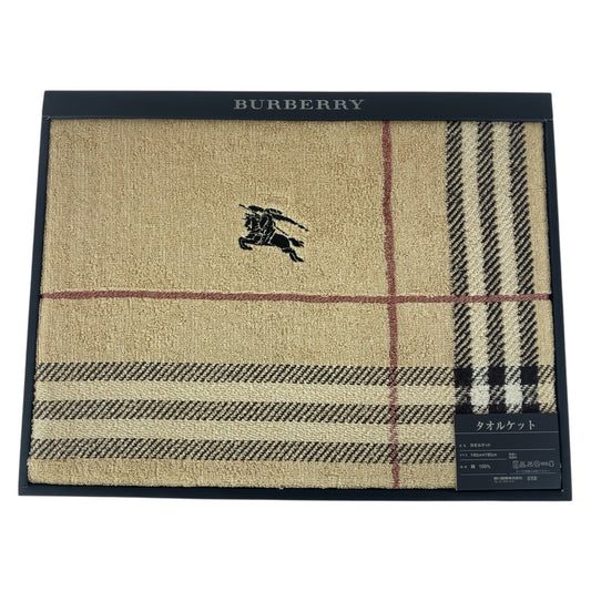 20937
BURBERRY バーバリー チェック柄 シングル ベージュ コットン BB4560 タオルケット レディース N