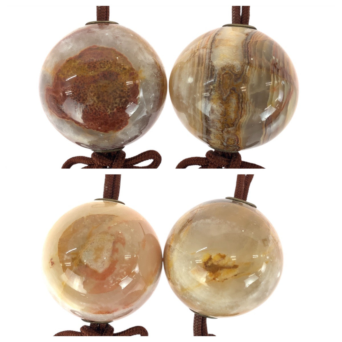 20940
ブラウン ゴールド オニキス 風鎮 装飾品 レディース ABP