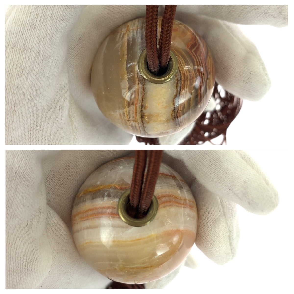 20940
ブラウン ゴールド オニキス 風鎮 装飾品 レディース ABP