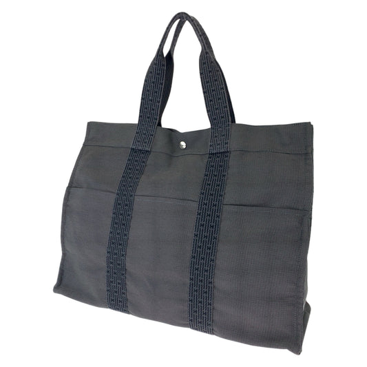 HERMES エルメス エールラインGM グレー 灰色 シルバー金具 キャンバス トートバッグ ハンドバッグ  メンズ
