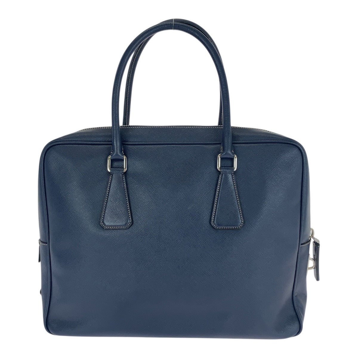 20948
PRADA プラダ サフィアーノ ネイビー シルバー金具 レザー ビジネスバッグ ブリーフケース メンズ ABP60