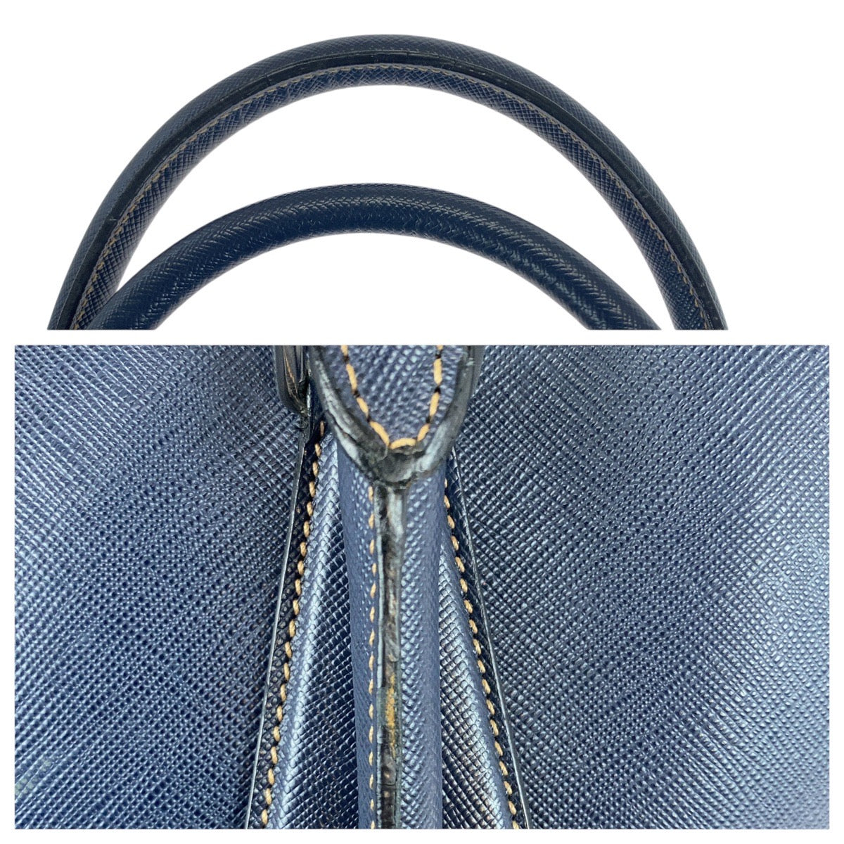 20948
PRADA プラダ サフィアーノ ネイビー シルバー金具 レザー ビジネスバッグ ブリーフケース メンズ ABP60