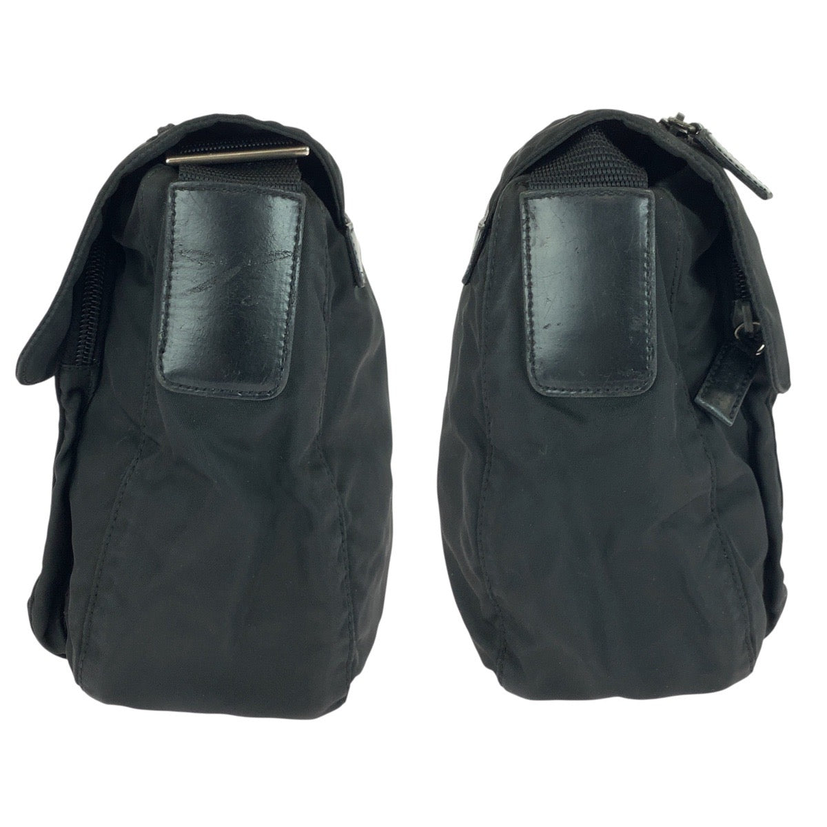 20949
PRADA プラダ テスート 三角ロゴプレート ブラック 黒 シルバー金具 ナイロン / レザー ショルダーバッグ メッセンジャーバッグ レディース AB26