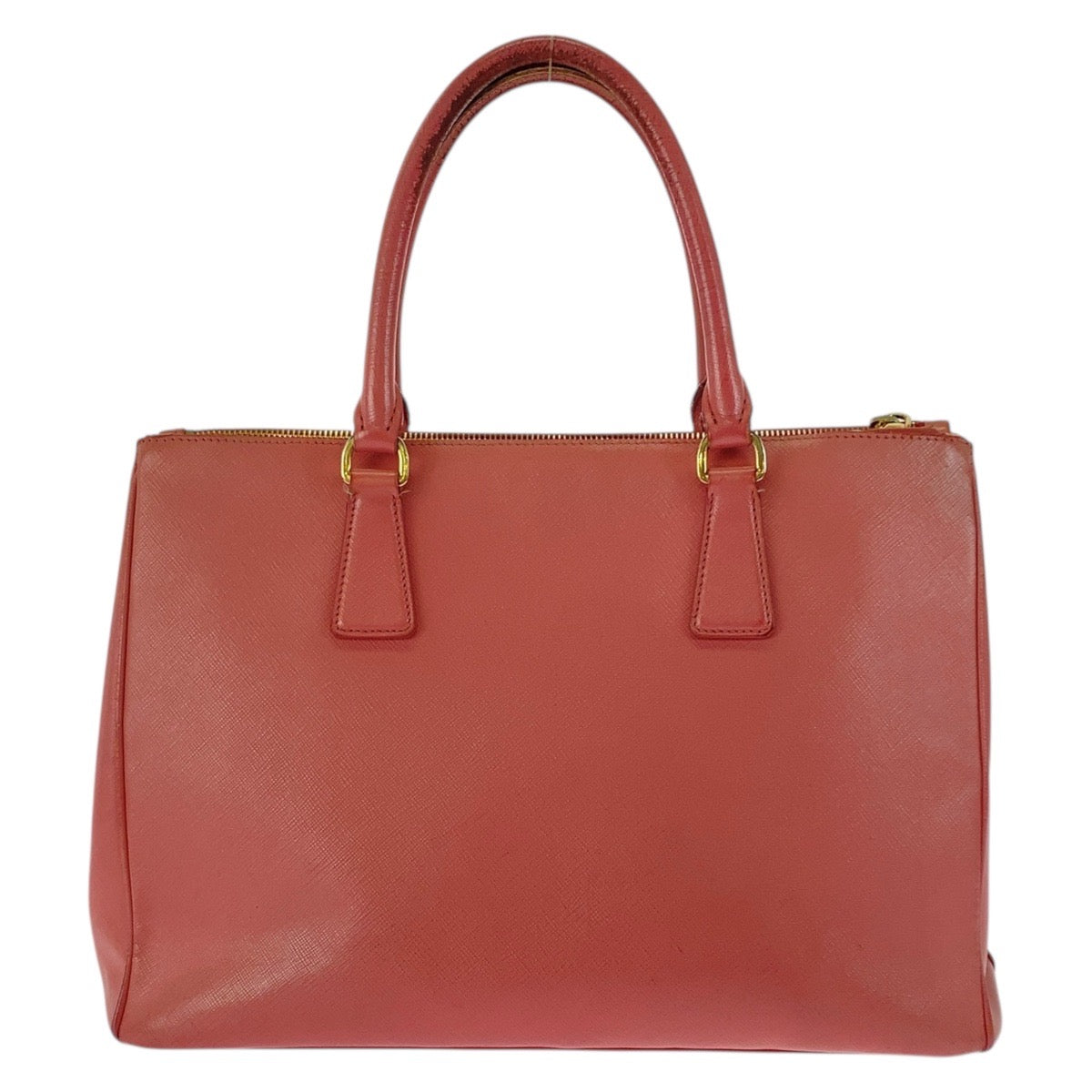 20950
PRADA プラダ ガレリア サフィアーノ 三角ロゴプレート ピンク ゴールド金具 レザー トートバッグ ハンドバッグ レディース AB35