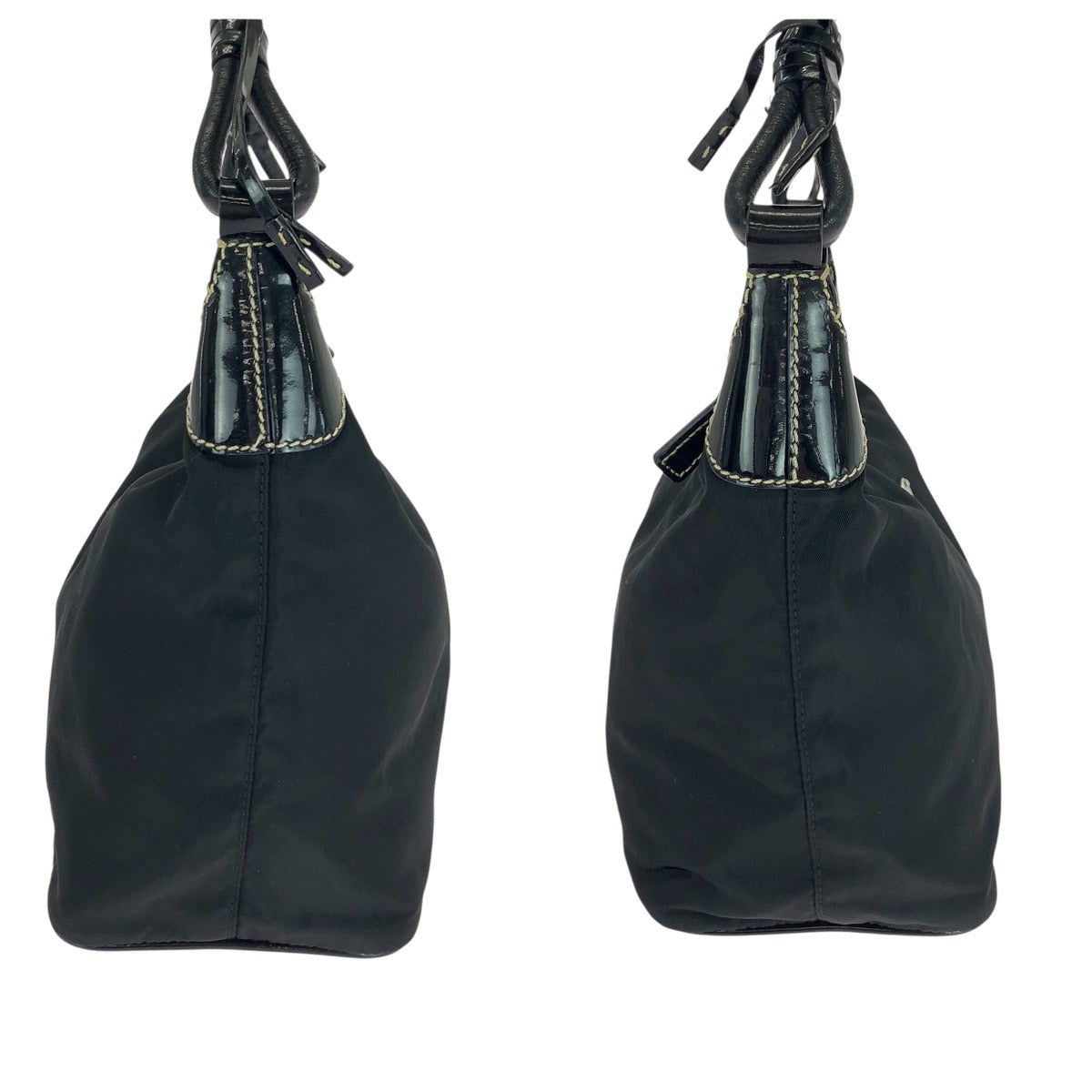 20951
PRADA プラダ テスート 三角ロゴプレート ブラック 黒 シルバー金具 ナイロン / レザー ショルダーバッグ ハンドバッグ レディース AB28
