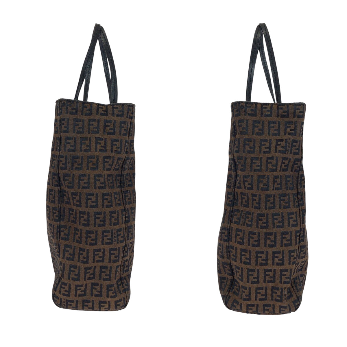 20952
FENDI フェンディ ズッキーノ ブラウン シルバー金具 キャンバス / レザー トートバッグ ハンドバッグ レディース AB35