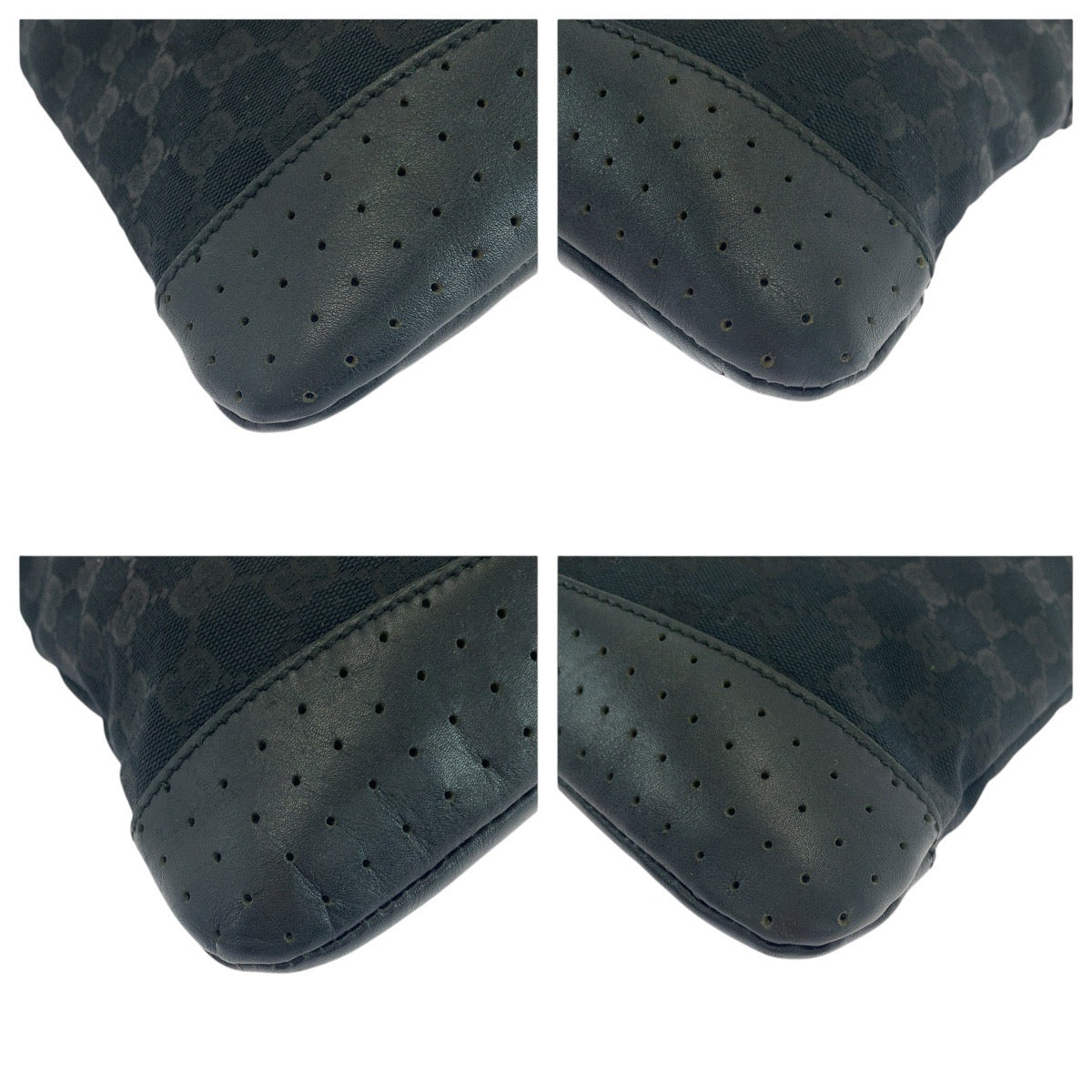 20954
GUCCI グッチ ブラック 黒 シルバー金具 GGキャンバス / レザー 145857 ショルダーバッグ ポシェット レディース AB28