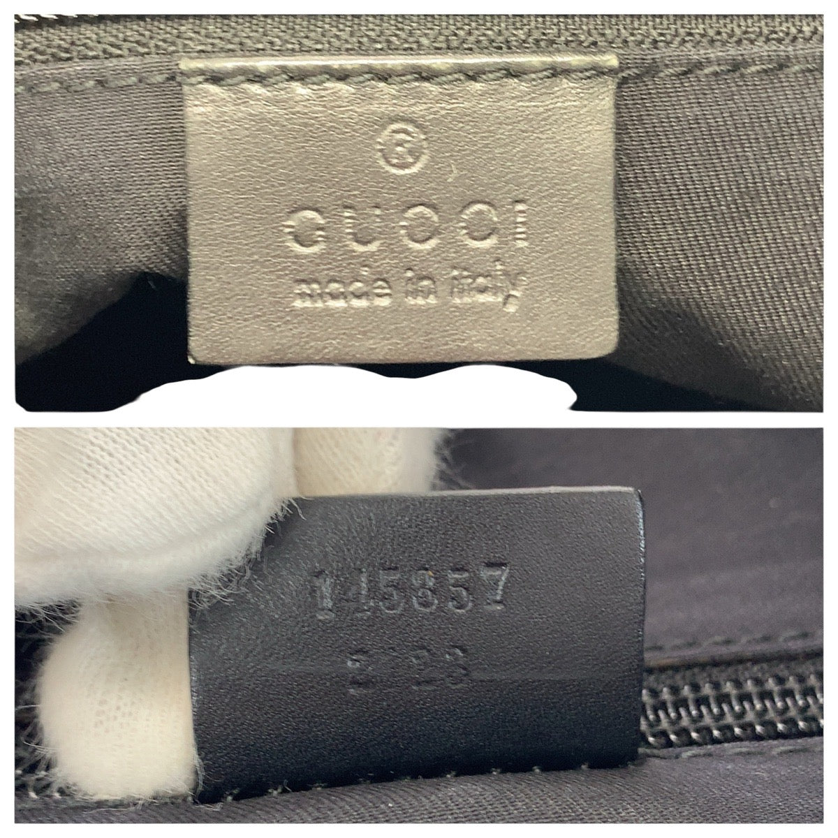 20954
GUCCI グッチ ブラック 黒 シルバー金具 GGキャンバス / レザー 145857 ショルダーバッグ ポシェット レディース AB28