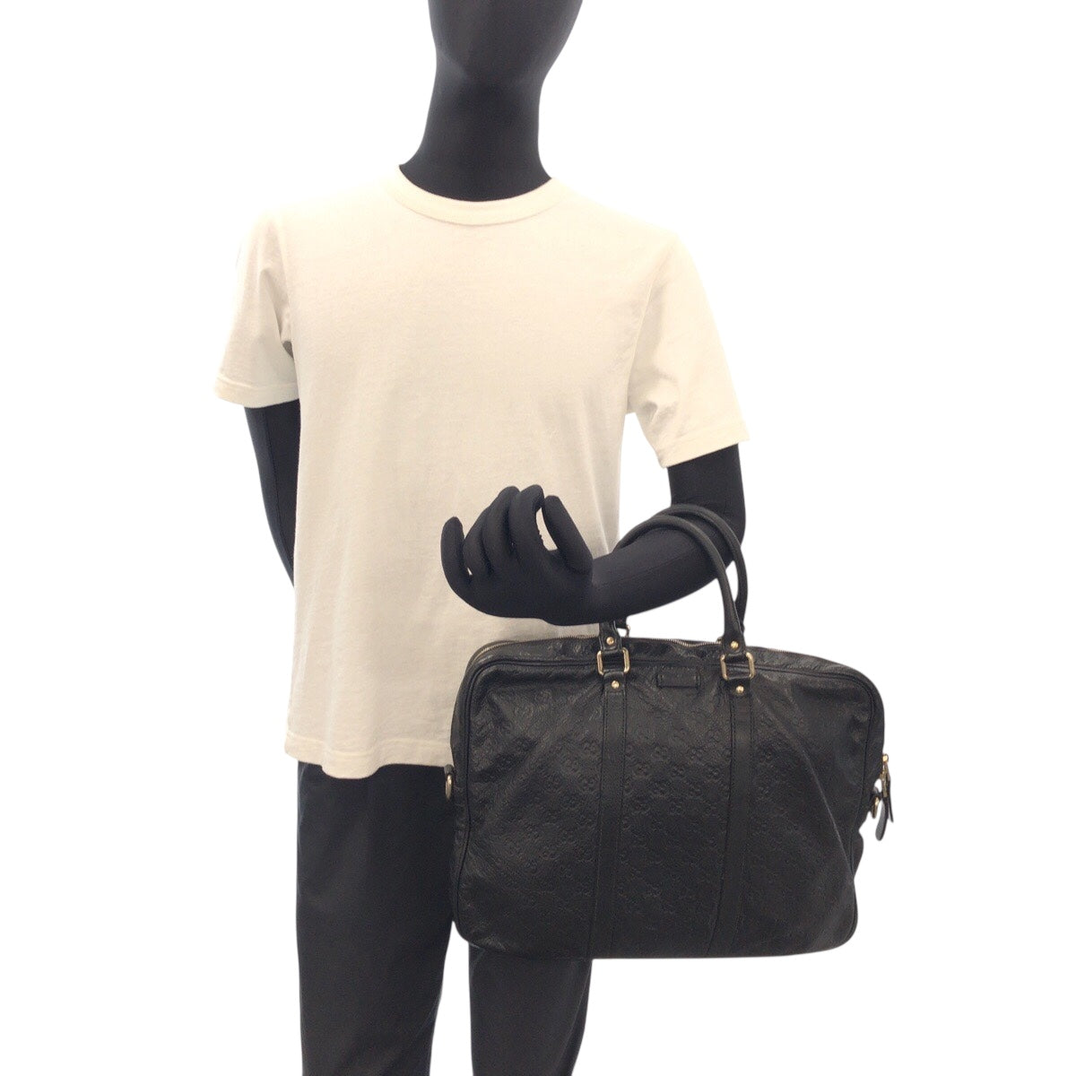 20955
GUCCI グッチ グッチシマ ブラック 黒 レザー 201480 ビジネスバッグ ブリーフケース メンズ AB33