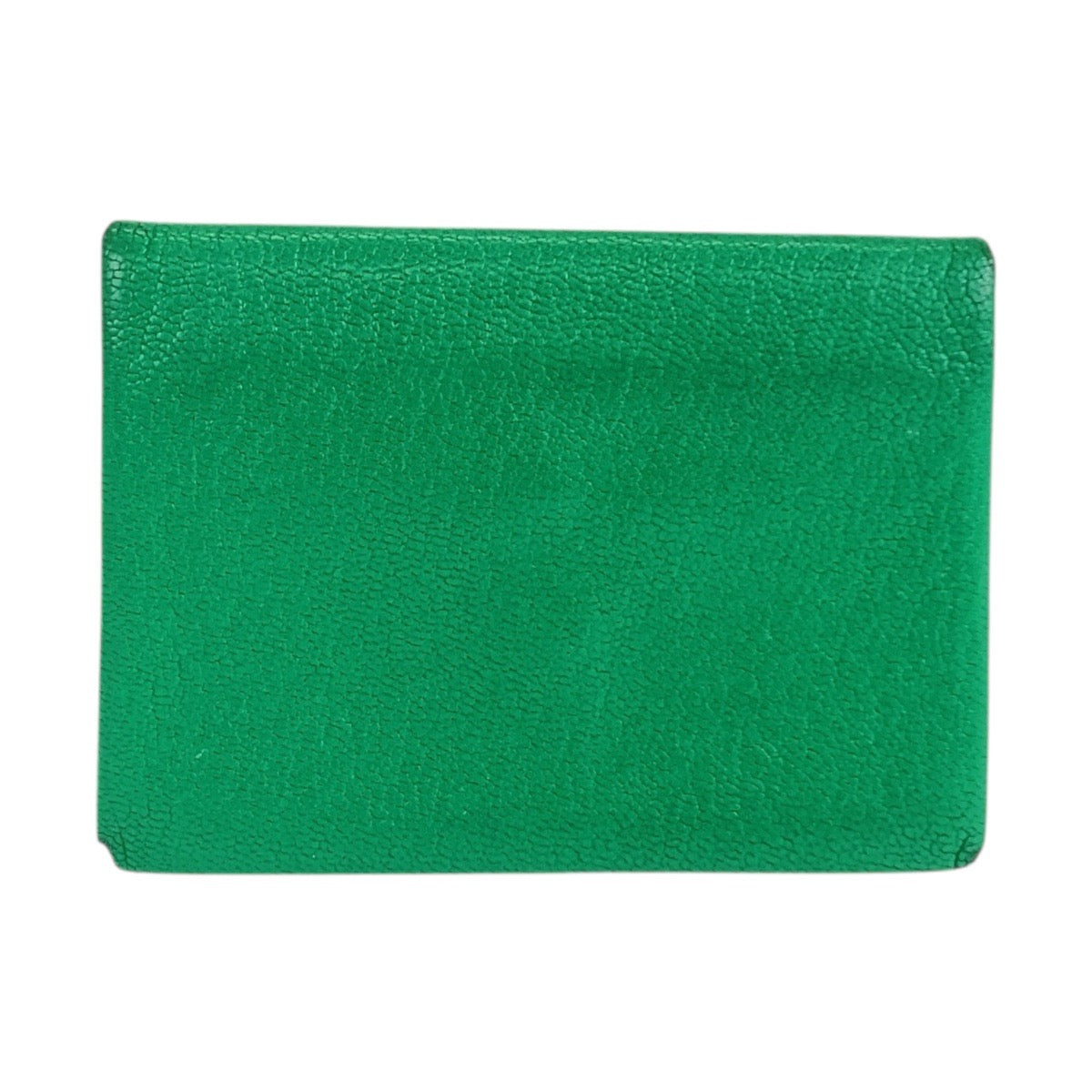 20957
HERMES エルメス カルヴィデュオ グリーン シルバー金具 シェーブル コインケース カードケース U刻印 レディース AB32