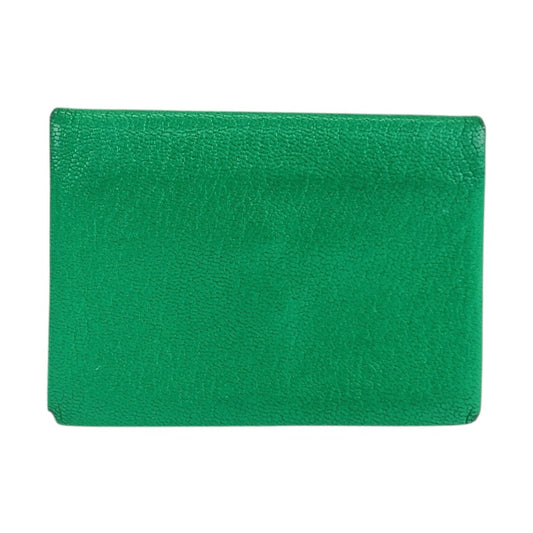 20957
HERMES エルメス カルヴィデュオ グリーン シルバー金具 シェーブル コインケース カードケース U刻印 レディース AB32