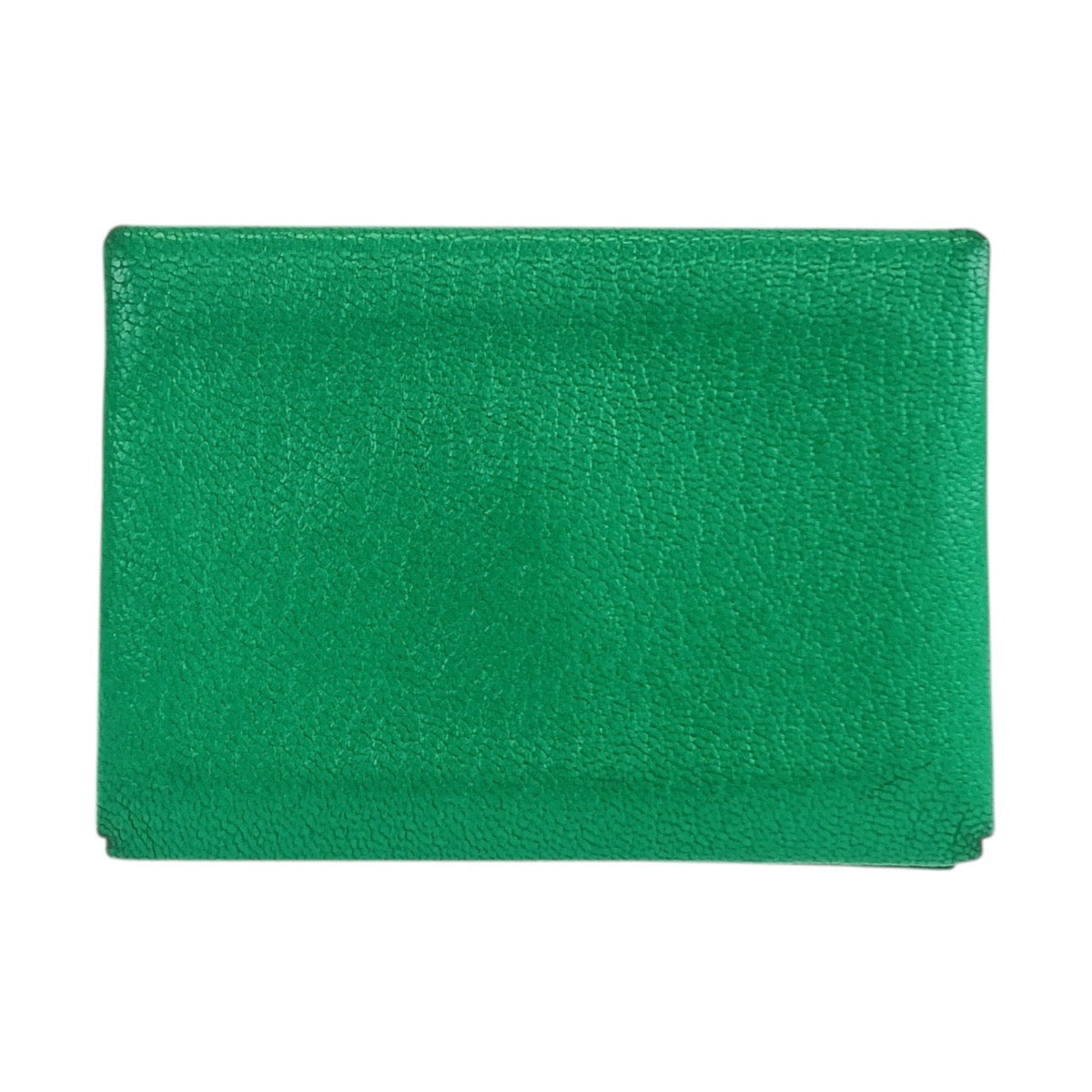 20957
HERMES エルメス カルヴィデュオ グリーン シルバー金具 シェーブル コインケース カードケース U刻印 レディース AB32