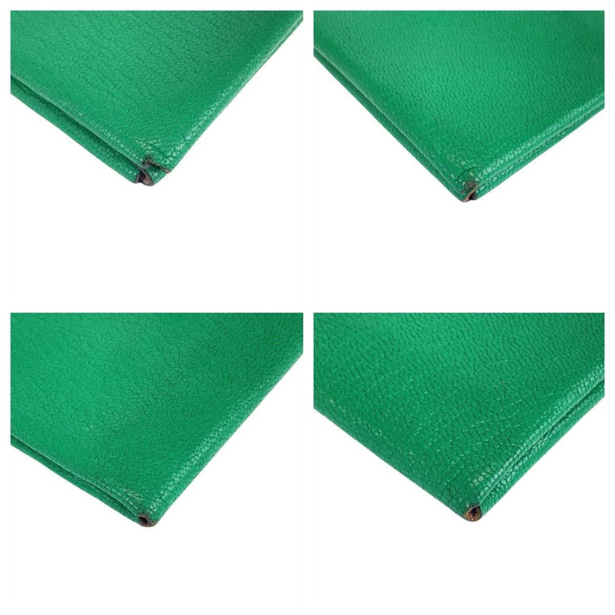 20957
HERMES エルメス カルヴィデュオ グリーン シルバー金具 シェーブル コインケース カードケース U刻印 レディース AB32