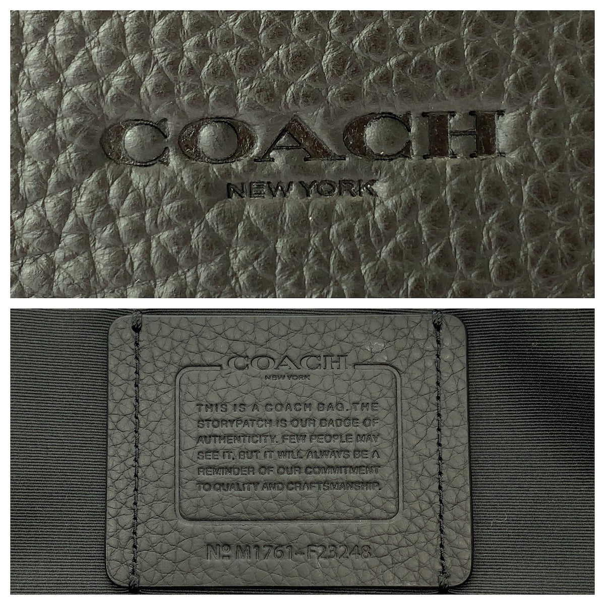20962
COACH コーチ ブラック 黒 レザー M1761 F23248 トートバッグ ショルダーバッグ メンズ A25