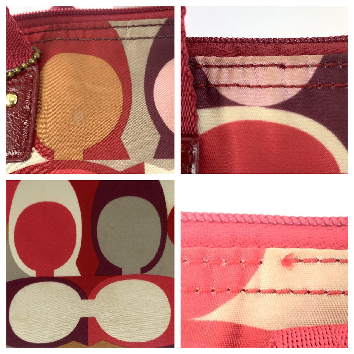 20963
COACH コーチ シグネチャー マルチカラー ゴールド金具 ナイロン / レザー トートバッグ ハンドバッグ レディース AB7