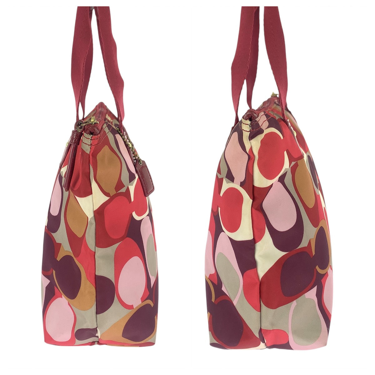 20963
COACH コーチ シグネチャー マルチカラー ゴールド金具 ナイロン / レザー トートバッグ ハンドバッグ レディース AB7