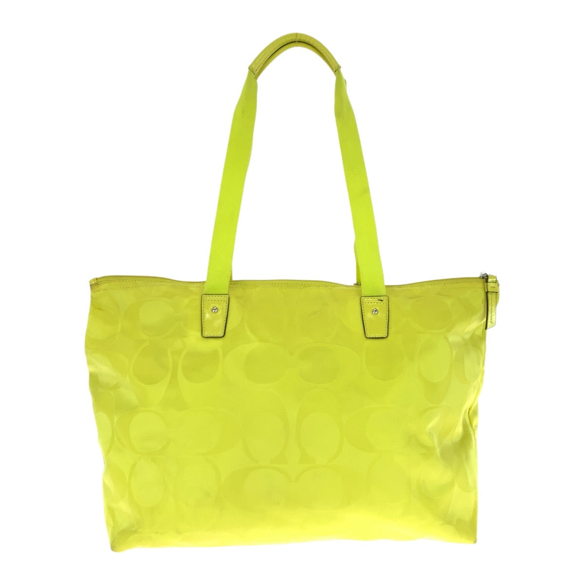 20964
COACH コーチ シグネチャー イエロー シルバー金具 ナイロン / レザー トートバッグ ショルダーバッグ レディース AB8