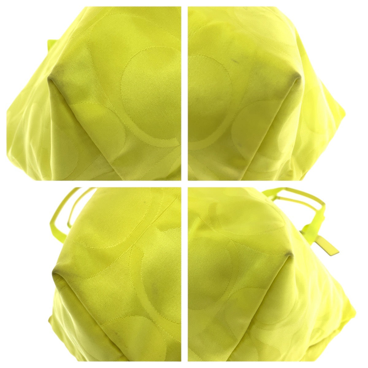 20964
COACH コーチ シグネチャー イエロー シルバー金具 ナイロン / レザー トートバッグ ショルダーバッグ レディース AB8