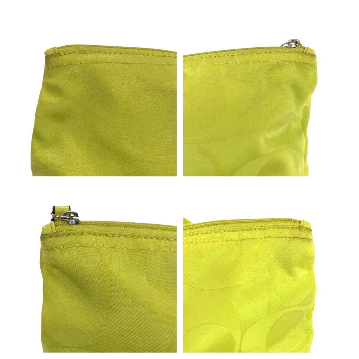 20964
COACH コーチ シグネチャー イエロー シルバー金具 ナイロン / レザー トートバッグ ショルダーバッグ レディース AB8