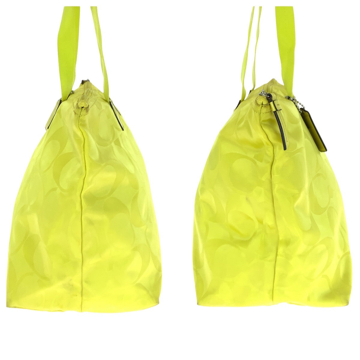 20964
COACH コーチ シグネチャー イエロー シルバー金具 ナイロン / レザー トートバッグ ショルダーバッグ レディース AB8