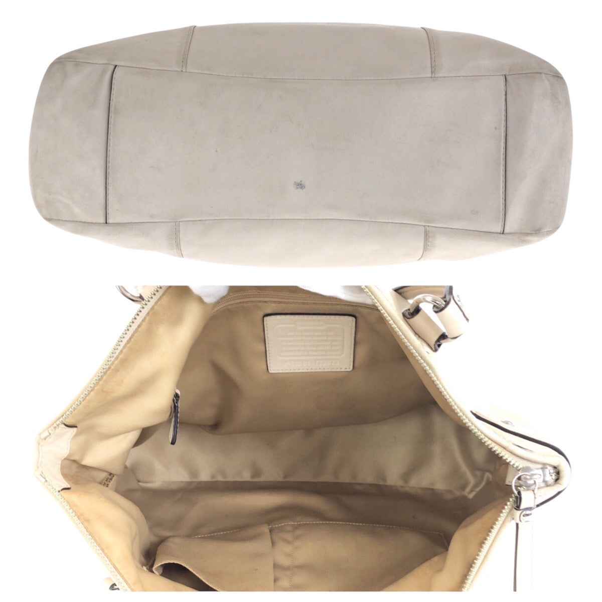 20965
COACH コーチ ホワイト シルバー金具 レザー 23973 トートバッグ ハンドバッグ レディース AB8