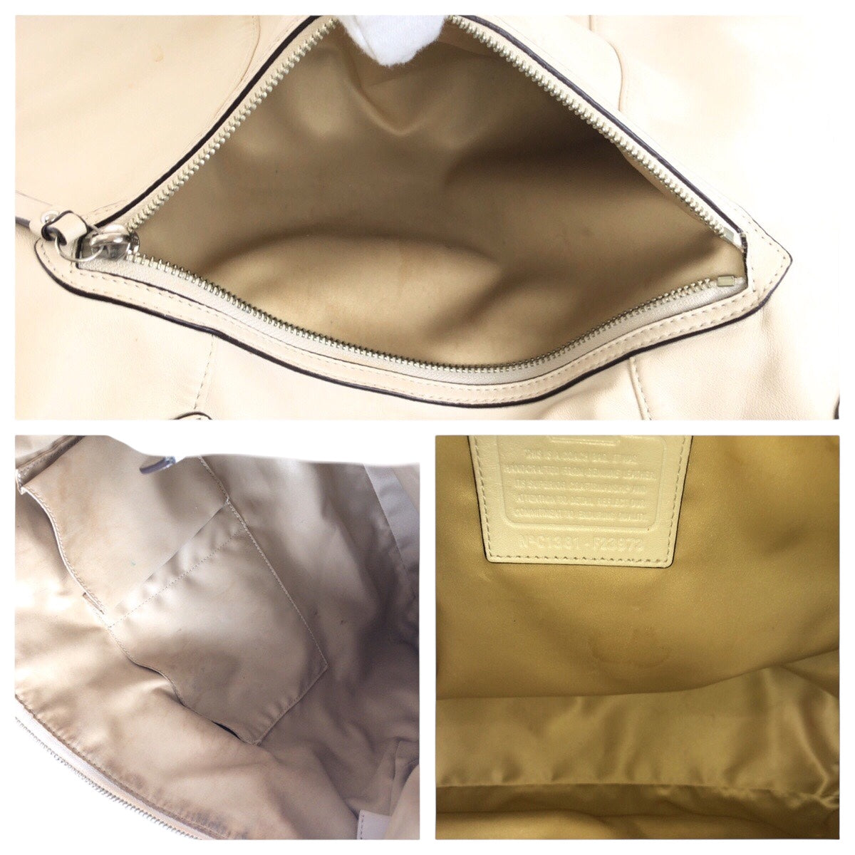 20965
COACH コーチ ホワイト シルバー金具 レザー 23973 トートバッグ ハンドバッグ レディース AB8