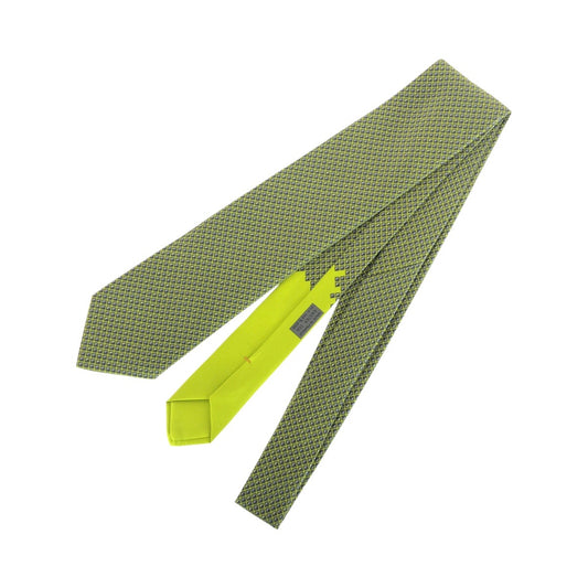 20967
HERMES エルメス 総柄 グリーン シルク ネクタイ メンズ S9