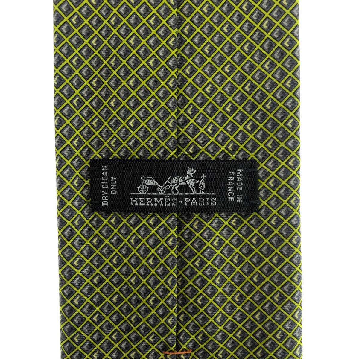 20967
HERMES エルメス 総柄 グリーン シルク ネクタイ メンズ S9