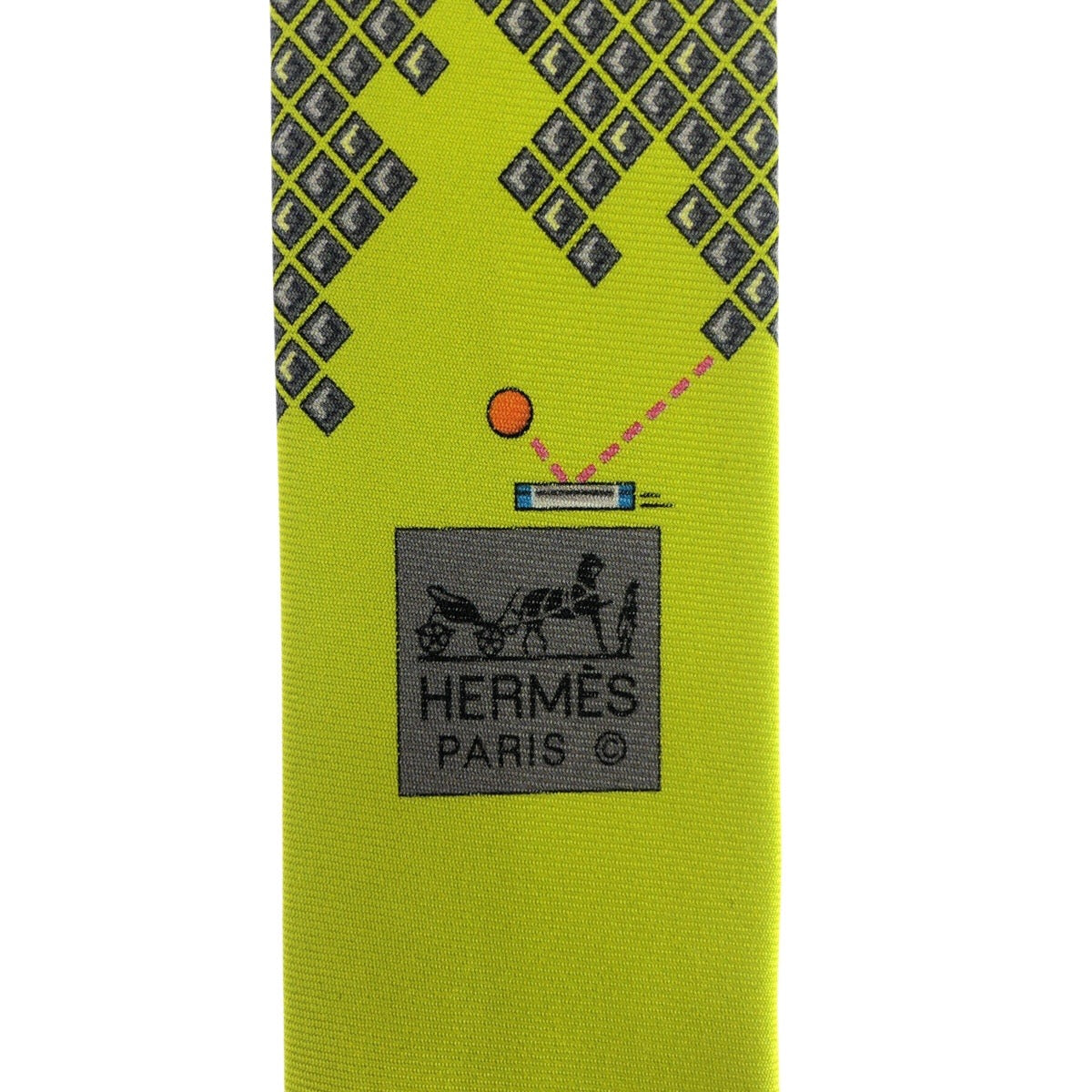 20967
HERMES エルメス 総柄 グリーン シルク ネクタイ メンズ S9