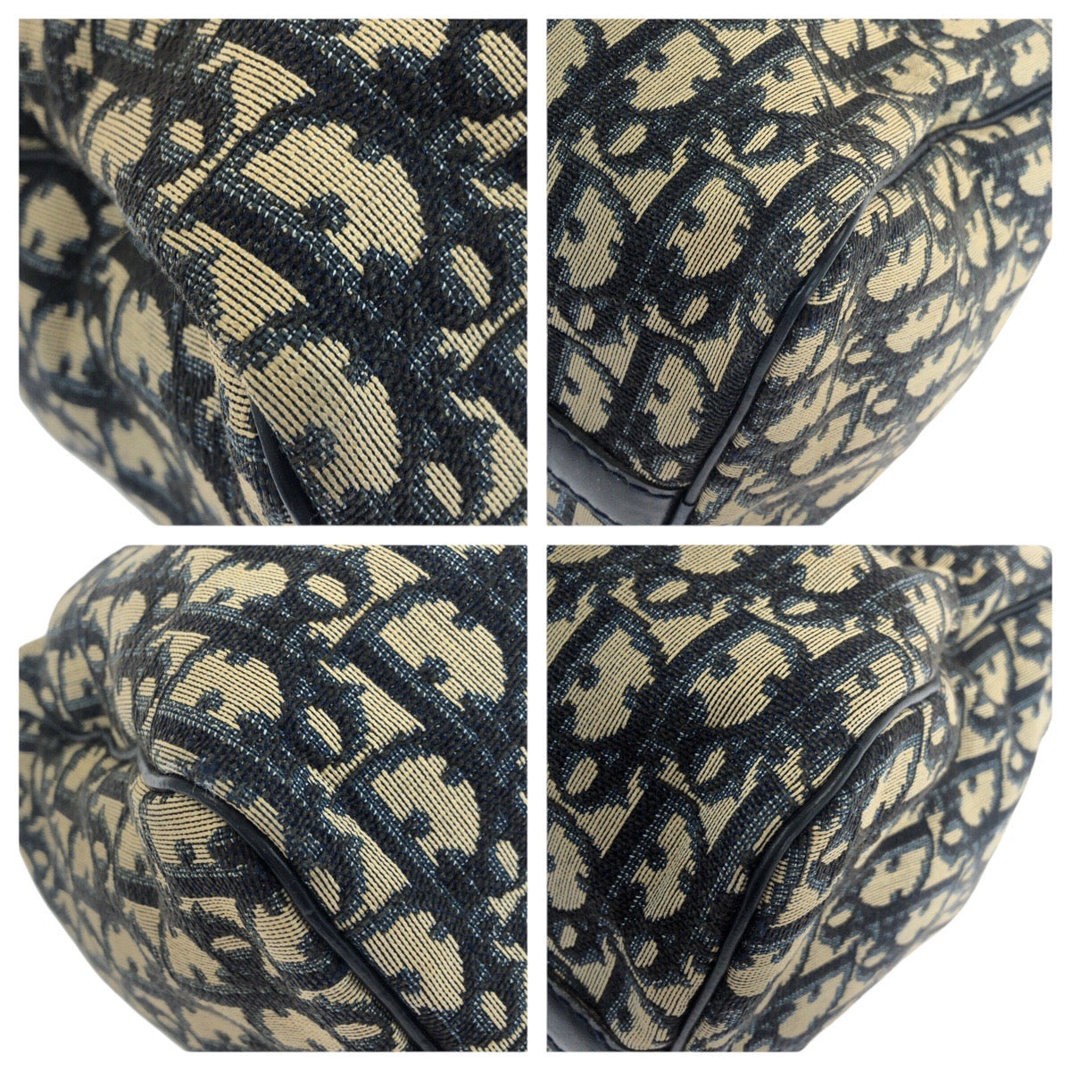 20968
Dior ディオール ヴィンテージ トロッター ネイビー ベージュ シルバー金具 キャンバス / レザー トートバッグ ミニボストンバッグ レディース ABP42