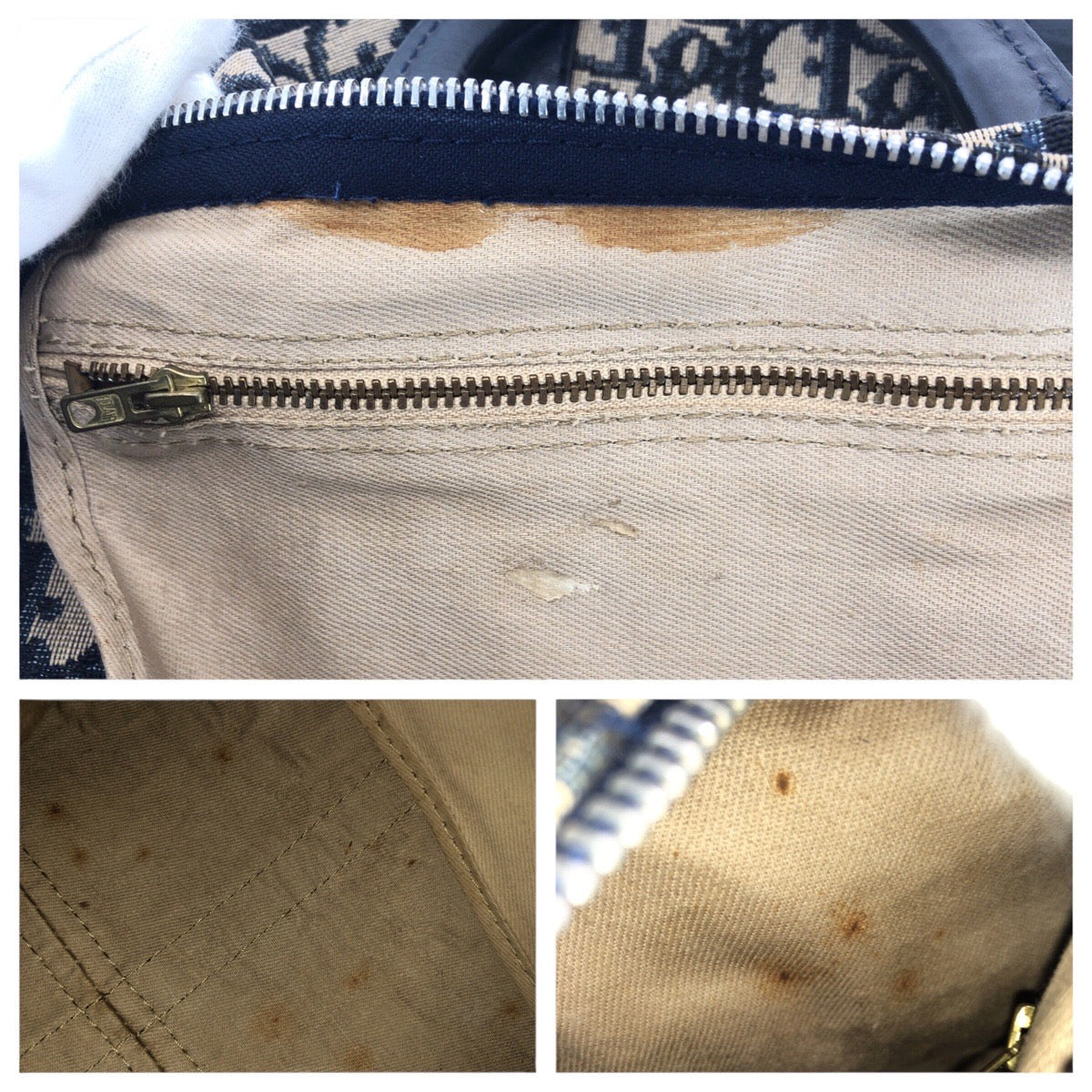 20968
Dior ディオール ヴィンテージ トロッター ネイビー ベージュ シルバー金具 キャンバス / レザー トートバッグ ミニボストンバッグ レディース ABP42