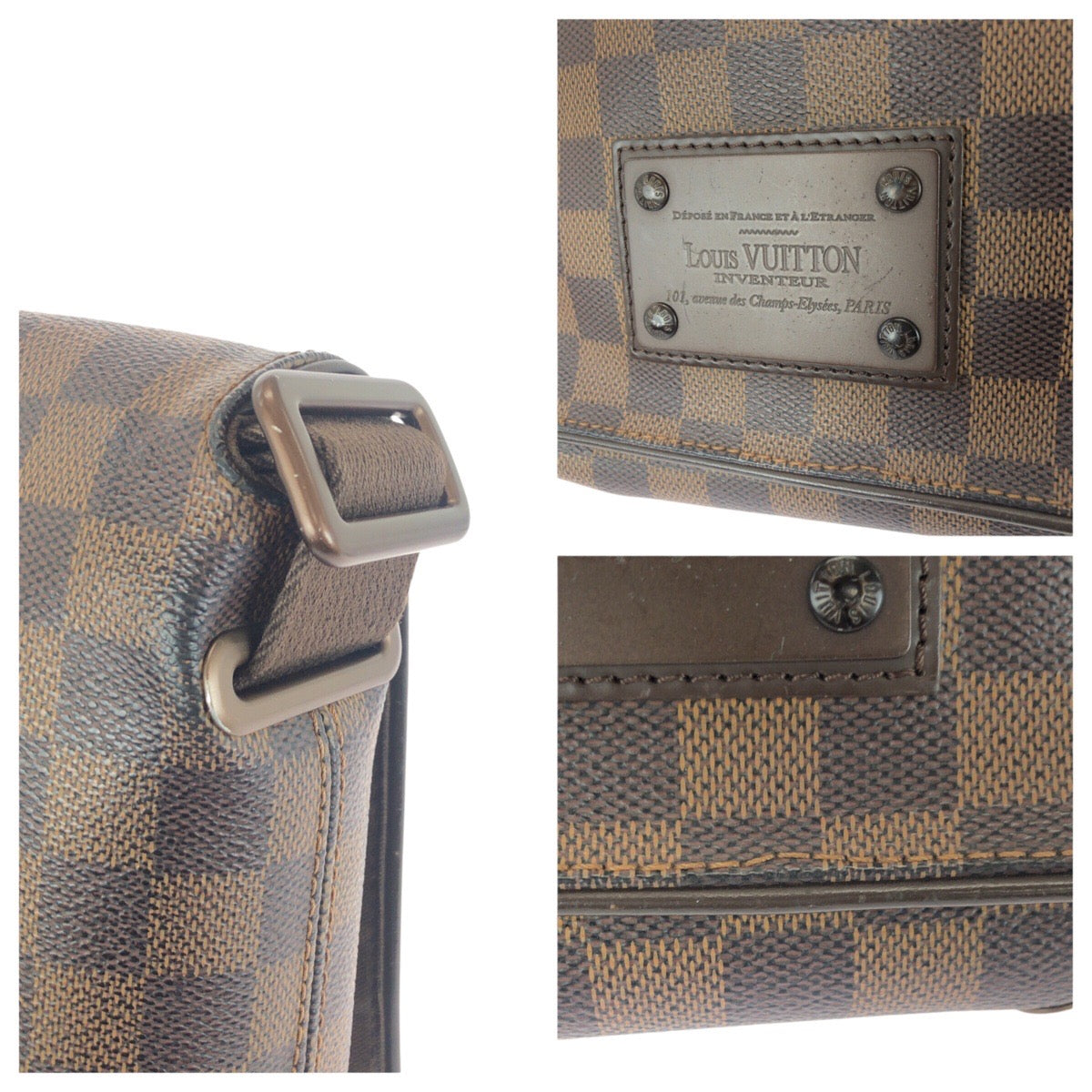 20969
LOUIS VUITTON ルイヴィトン ダミエ ブルックリンPM ブラウン PVC / レザー N51210 ショルダーバッグ メッセンジャーバッグ レディース ABP63
