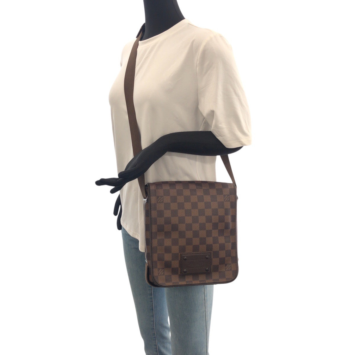 20969
LOUIS VUITTON ルイヴィトン ダミエ ブルックリンPM ブラウン PVC / レザー N51210 ショルダーバッグ メッセンジャーバッグ レディース ABP63