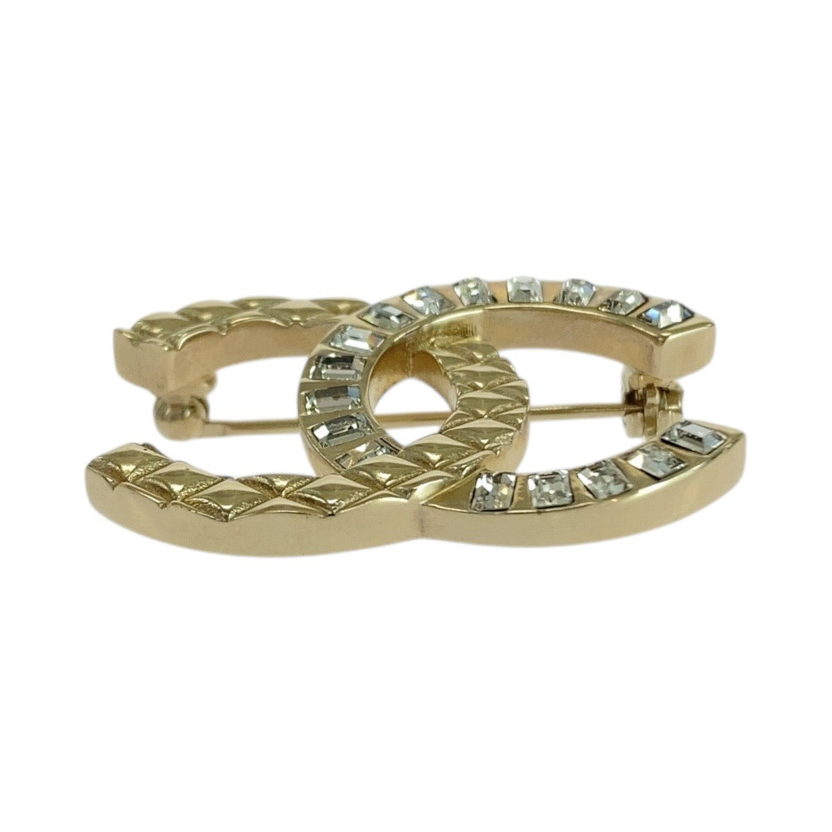 20971
CHANEL シャネル ココマーク ゴールド メタル / ラインストーン ブローチ レディース A56