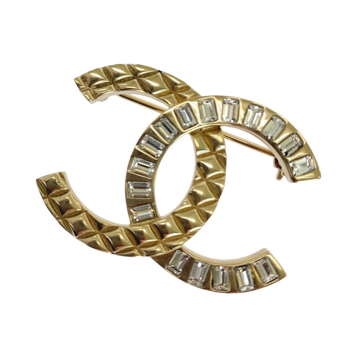 20971
CHANEL シャネル ココマーク ゴールド メタル / ラインストーン ブローチ レディース A56