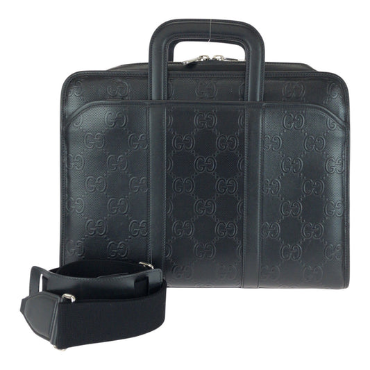 20976
GUCCI グッチ GGエンボス ブラック 黒 シルバー金具 レザー 725165 ビジネスバッグ ブリーフケース 2way メンズ A120