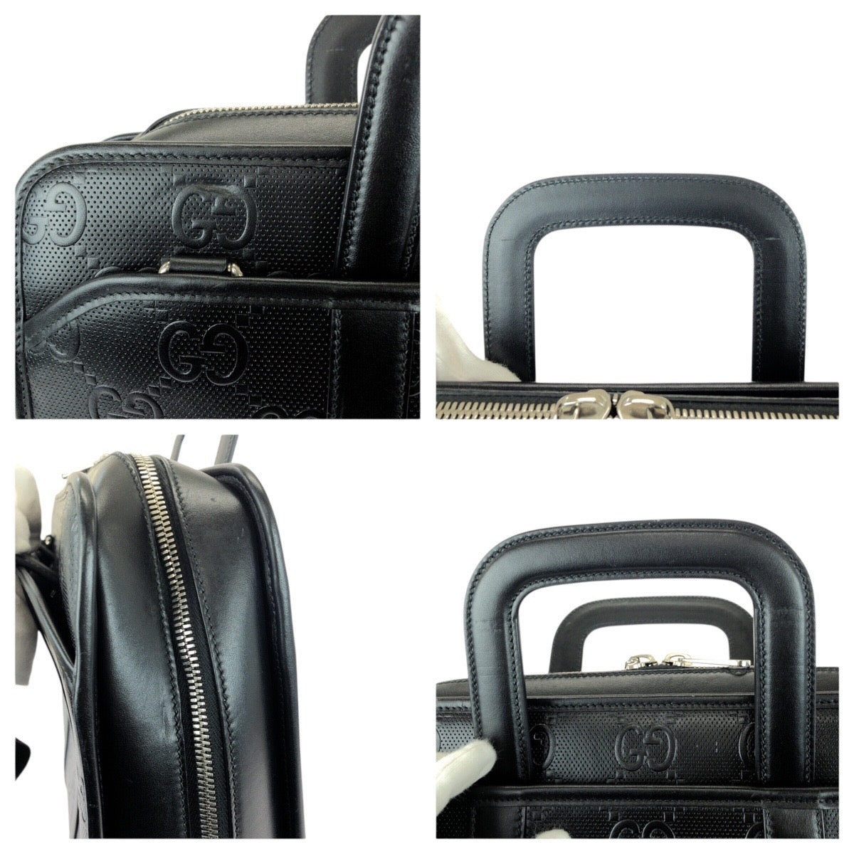 20976
GUCCI グッチ GGエンボス ブラック 黒 シルバー金具 レザー 725165 ビジネスバッグ ブリーフケース 2way メンズ A120