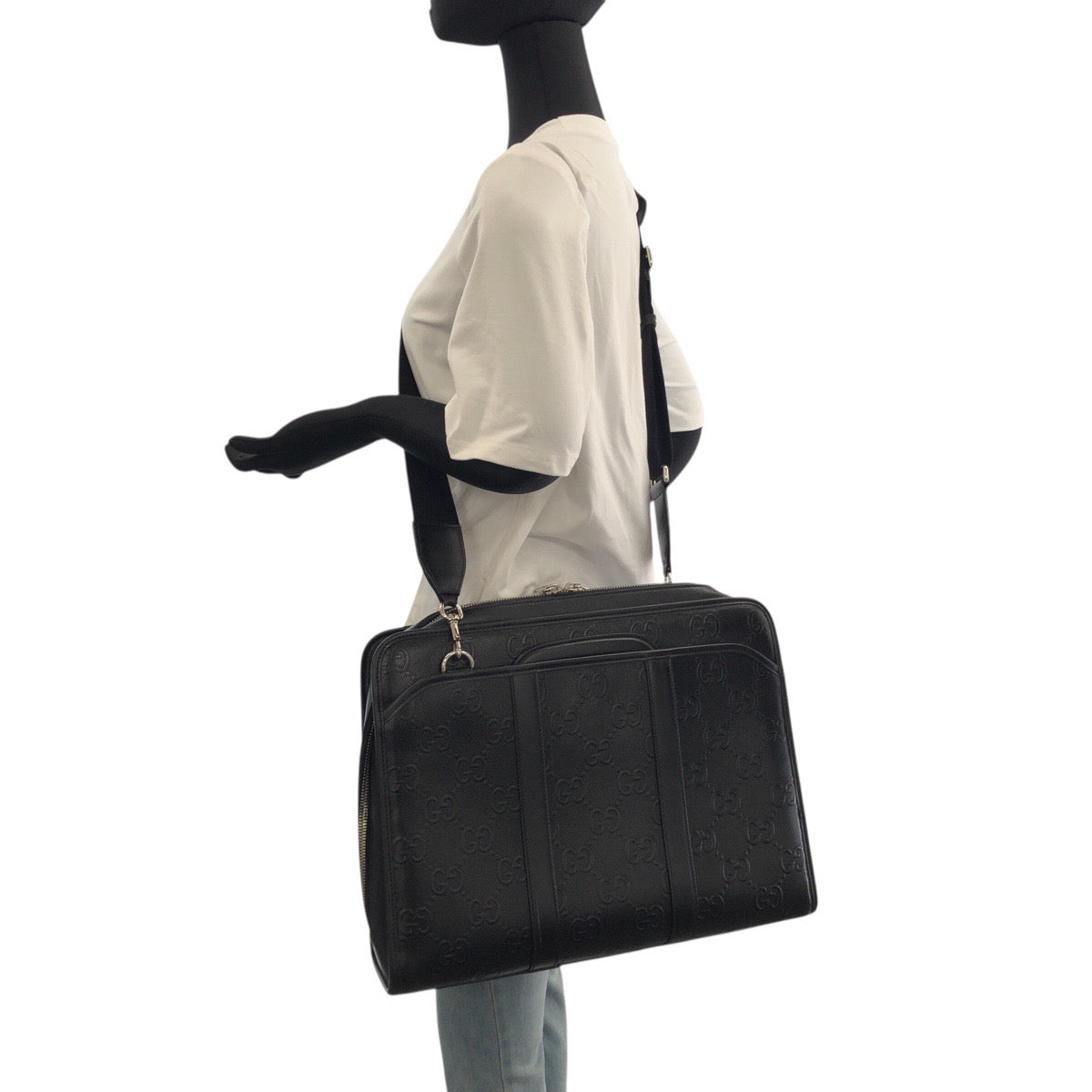 20976
GUCCI グッチ GGエンボス ブラック 黒 シルバー金具 レザー 725165 ビジネスバッグ ブリーフケース 2way メンズ A120