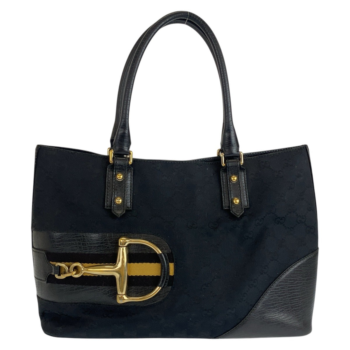 20977
GUCCI グッチ シャリーライン ホースビット ブラック 黒 ゴールド金具 GGキャンバス / レザー 137385 トートバッグ ショルダーバッグ レディース AB40