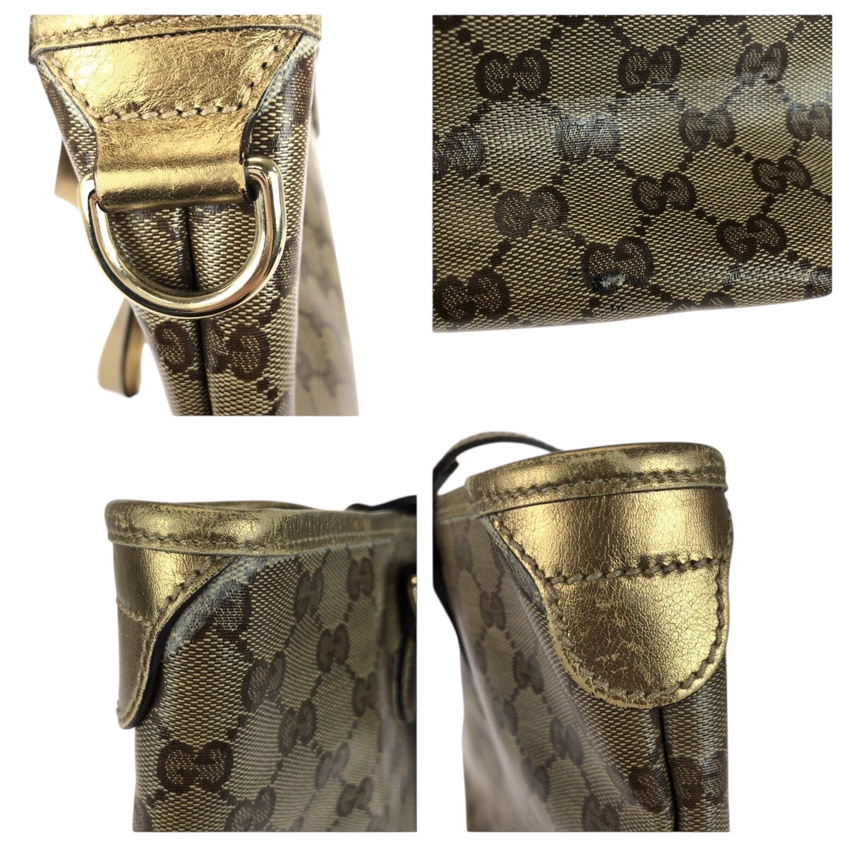 20978
GUCCI グッチ GGクリスタル ベージュ ゴールド ゴールド金具 PVC 189896 トートバッグ ショルダーバッグ 2way レディース AB28