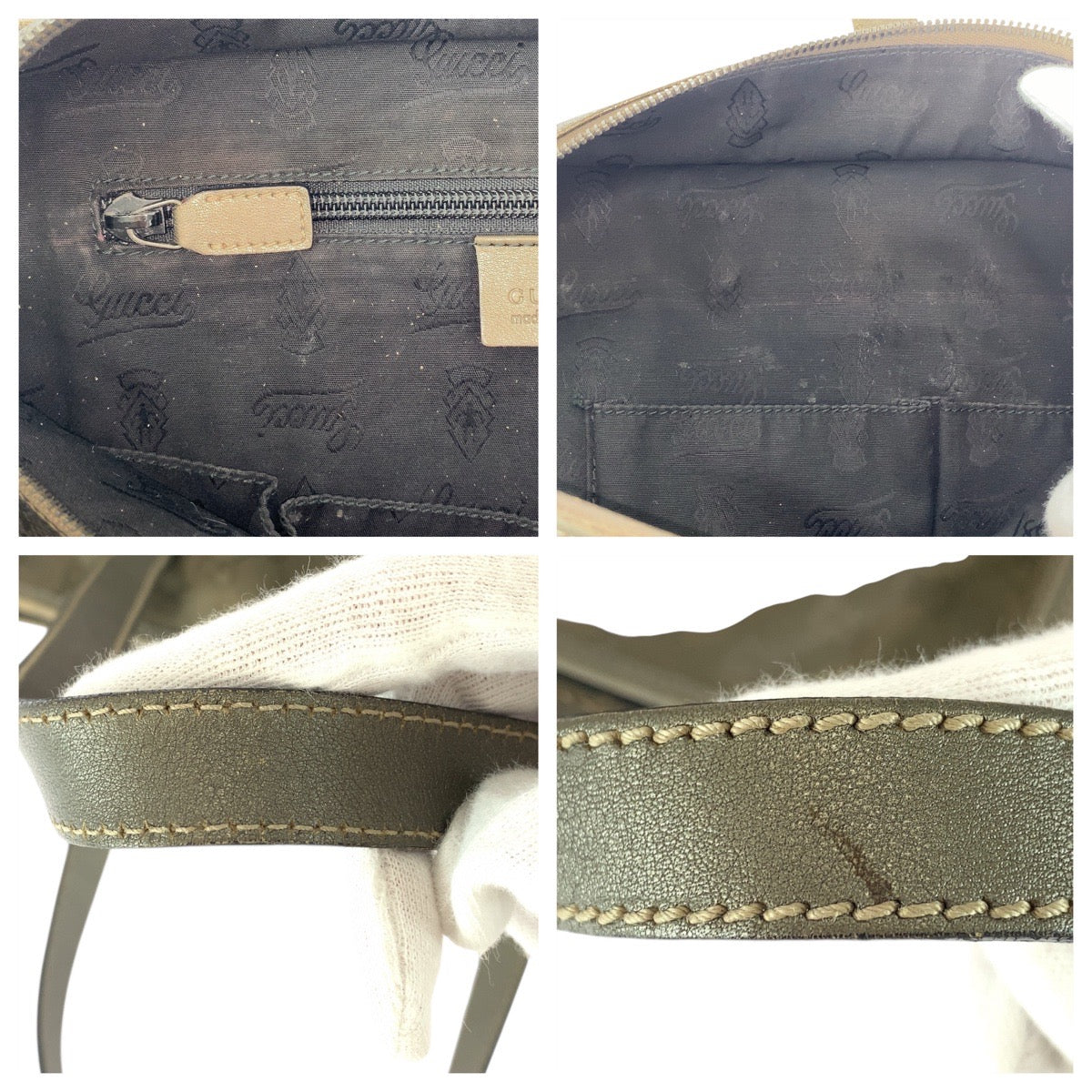 20979
GUCCI GG Imprime Greige Gunmetal Hardware GG Canvas / Leather 211138 Tote Bag Shoulder Bag Ladies AB28