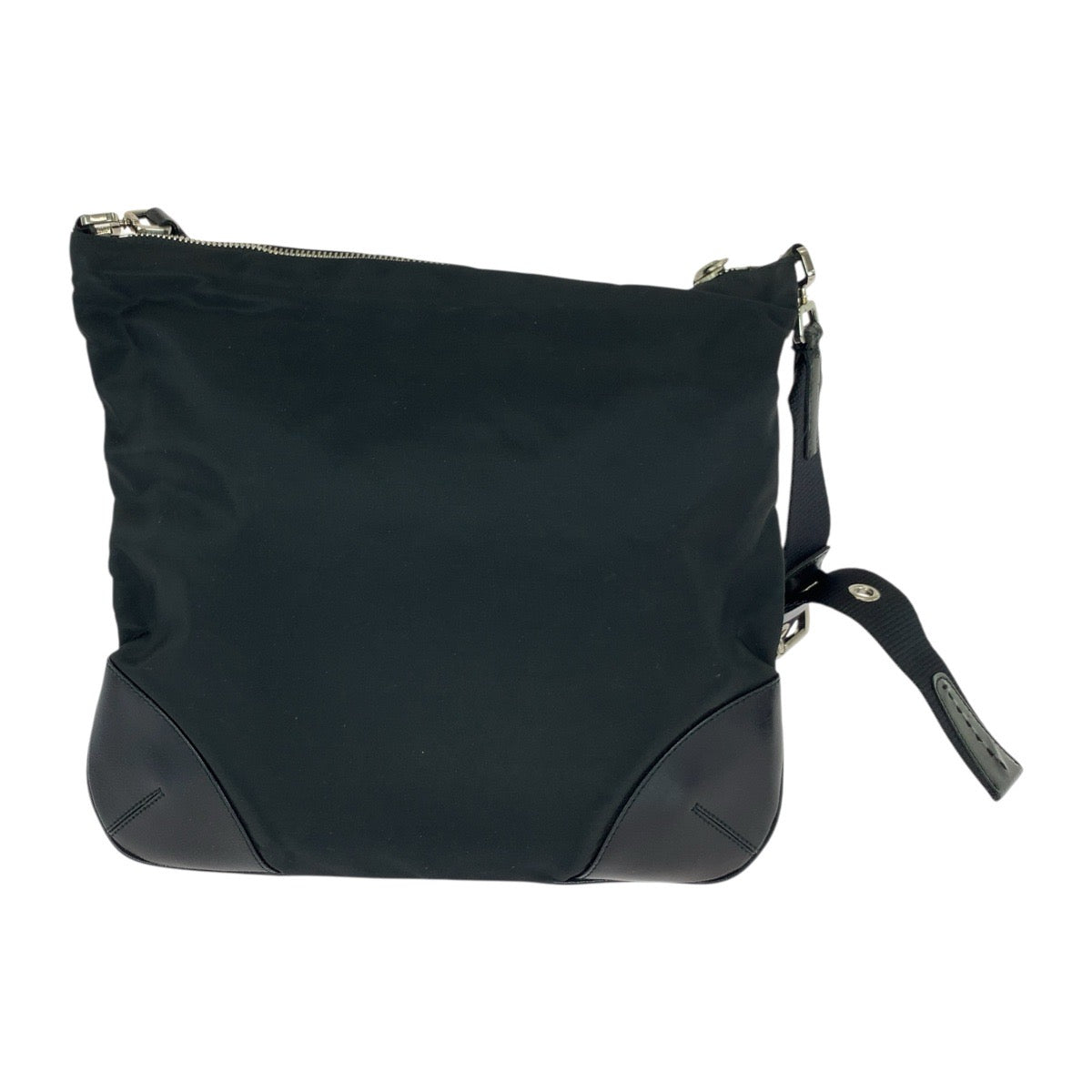 20982
PRADA プラダ テスート 三角ロゴプレート ブラック 黒 シルバー金具 ナイロン / レザー ショルダーバッグ ポシェット レディース AB20