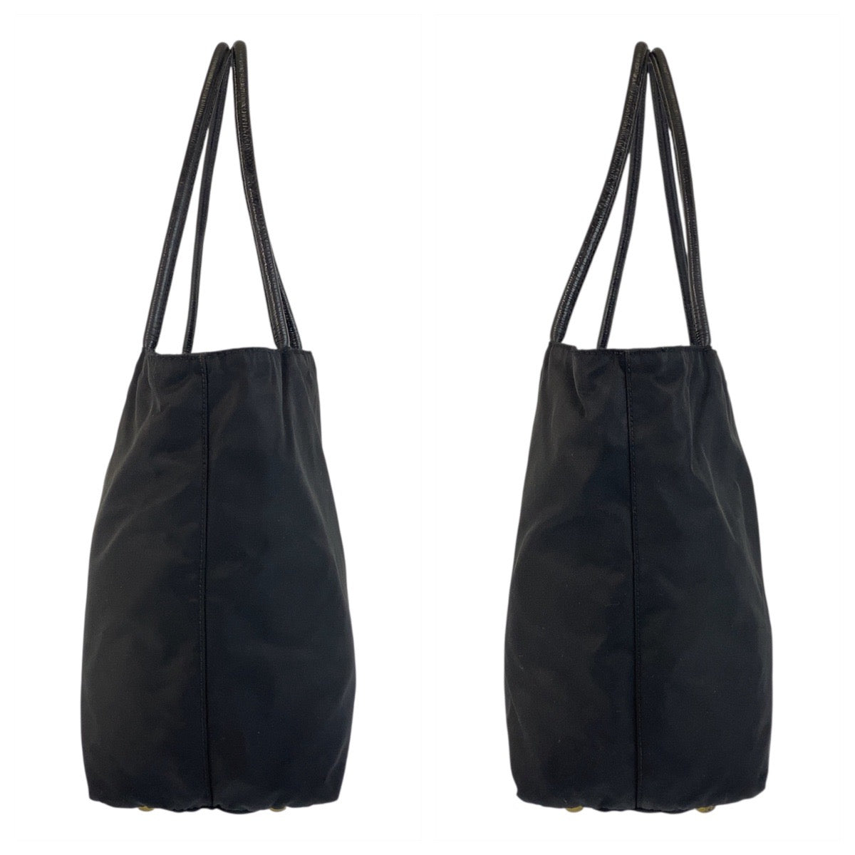 20983
PRADA プラダ テスート 三角ロゴプレート ブラック 黒 ゴールド金具 ナイロン トートバッグ ショルダーバッグ レディース AB28