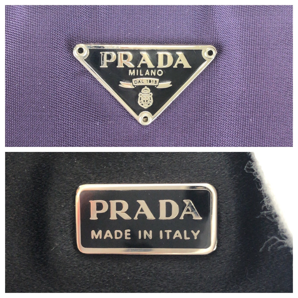 20984
PRADA プラダ テスート 三角ロゴプレート パープル シルバー金具 ナイロン / レザー トートバッグ ハンドバッグ レディース ABP28
