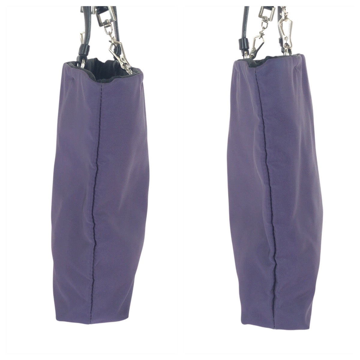 20984
PRADA プラダ テスート 三角ロゴプレート パープル シルバー金具 ナイロン / レザー トートバッグ ハンドバッグ レディース ABP28