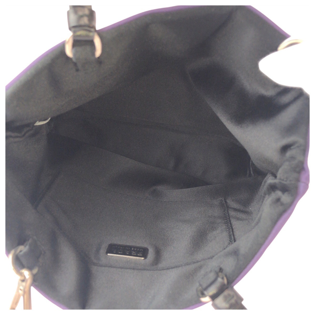 20984
PRADA プラダ テスート 三角ロゴプレート パープル シルバー金具 ナイロン / レザー トートバッグ ハンドバッグ レディース ABP28